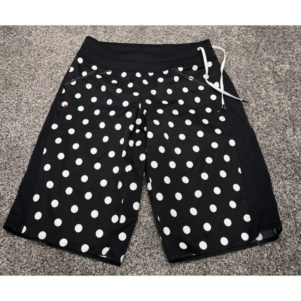 lululemon athletica Black and White Polka Dot Athletic Shorts